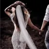 Vendre de la robe de mariée bohème Sleeve V coude crochet Coton Lace Country Mariage Chapel Train Robes de mariée Bes1211553989