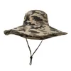 Camouflage Fisherman Hat Feestartikelen Camoufleden Caps Sport Blad Jungle Military Cap Vissen Hoeden Zonnescherm Gaas Cowboy JLE13788