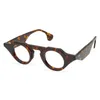 Armação de óculos masculino de marca armações de óculos grossas moda vintage óculos redondos para mulheres únicos decorados feitos à mão óculos de miopia com estojo