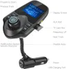 Nulaxy Bluetooth Car FM Transmitter Audio Adapter Receiver Wireless Handsfree Voltmeter Car Kit TF Card AUX 1.44 Display - KM18 Black Matte