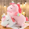 Novo 25-100cmkawaii gigante unicórnio de pelúcia brinquedo macio unicórnio de unsicorn brinquedos de cavalo para crianças para crianças Pillow Birthday Birthday