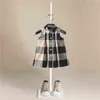 NIEUWE mode 0-5Y KIDS GIRLEN GROED PERID SHIRT JURK Spring zomer Babykleding Mouwloze reversjurk met knoop Kids Outfits G220506