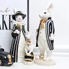 Tribunal Americana Luz rural de luxo Fatuetas de coelho artesanato Black Gold Miss Miss Rabbit Nórdico Acessórios para decoração doméstica T200331