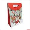 Gift Wrap Event Party Supplies Festive Home Garden Christmas Kids With Box Bow Decoration for Santa Claus Pattern Candy Paper Bag Drop Del Del