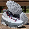 2022 Authentic 9 Fire Red White Cool Grey Shoes Men Outdoor Sneakers With Original box Size US7-13