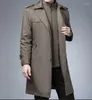 Heren Trench Coats Coat Men Detachable Wool Liner Warm Dikke Long Windbreak Jacket Business Casual Daily Winter Autumn Clothing Viol22