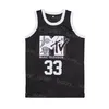 Film Basketball MTV Music Television 33 Will Smith Jersey Première équipe annuelle Rock N Jock BBall University Noir Bleu Tout cousu HipHop pour les fans de sport Lycée