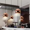 Pendant Lamps Modern Post-Modern Rose Gold Pated Warm Chandelier Dining Room Bedroom Living Iron Simple Coffee Shop