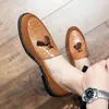 Sapatos formais de vestido masculino sapatos de tassel sapatos de luxo para homens causões de escritório homme