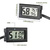 Termômetros de répte de temperatura do higrômetro Aquário de répteis Termômetros digitais LCD LCD Medidores de umidade externa LCD Medidores para tanques