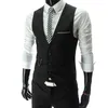 Aankomstkleding Vesten voor mannen slanke fit heren pak vest mannelijke vest gilet homme casual mouwloze formele zakelijke jas 220702