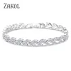 ZAKOL Charme À La Mode Marquise Coupe Cubique Zircone Bracelets Pour Femme 3A Qualité CZ Feuille De Mariée De Mariage Bijoux Cadeau FSBP061 220726