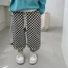 Pantaloni harem scozzesi larghi alla moda per ragazzi autunnali pantaloni unisex in cotone 1-7Y 220512