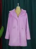 Cappotto di pelliccia a maniche lunghe Elegante moda Giacca in pelliccia sintetica rosa bianca Slim Fit Donna Cappotti e giacche invernali per donna 2022 T220716