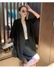 Kadın Knits Tees 2022 Yaz Varış Kruvaze Blazer Şort Setleri Moda Kore Gevşek Katı Iki Parçalı Set Kadınlar