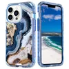 12Designs Marble 3in1 Falls för iPhone 15 14 13 Pro Max 12 11 X XR XS 8 7 6 Plus 3 i 1 Hard PC TPU Hybrid Layer Fashion Plastic Geometric Stone Rock Stockproof Telefonskydd