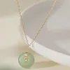 Pendant Necklaces Round Natural Hetian Jade Color For Women Trendy 2022 Fashion JewelryPendant