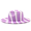 Sombreros Fedora de moda francesa NewTie tinte estampado mujeres hombres ala ancha fieltro sombreros para misa señora Top Jazz gorras