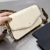 Chain Crossbody Bag Shoulder Handbag Purse Multi Pochette Clutch Bags Embossed Leather Leopard Printed Patchwork Color Envelope Pouch Two Removable Pockets