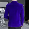 Chaqueta de terciopelo de lujo para hombre, traje ajustado informal de alta calidad, chaqueta de negocios para boda, ropa de calle masculina, abrigo de vestir Social