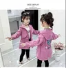 2021 New Style Big Size Girls Spring Autumn Windbreaker Jackets Fashion Palm Pattern Hoodie For Children Outerwear J220718