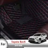 Mattor bilgolvmattor för Toyota RAV4 XA50 50 2019 2020 Auto Interiör täcker tillbehör Vattentäta skydd mattor läder RAV 4 H220415