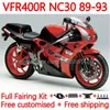 Kit de carrocería para Honda RVF400R VFR400 R N30 V4 VFR400R 89-93 133NO.37 RVF VFR 400 RVF400 R 400RR 89 90 91 92 93 VFR400RR VFR 400R 1989 1990 1991 1992 1993 Orenza RSTOCK RED CSTOCK