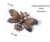 Vintage Big Bee Bee Butterfly Plein Crystal Pin Broche Broche Bijoux Insectes Corsages Clips Pour Femmes Girls Hommes Strass Strass Foulard Animal Hijab Support Collier Pendentif