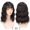 Black Ombre Middle Length Water Wave Synthetic Wigs for Women Natur Natural Hair Cosplay Lolita Wig 220622