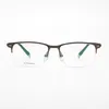 Solglasögon för kvinnor rektangel titanglasögon semi ramglasögon män modedesign