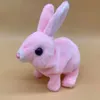 Peluche électrique lapin blanc mignon Simulation animal de compagnie à poil court peut courir et appeler les enfants jouer maison fille jouet pour animaux de compagnie