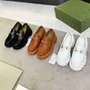 Chaussures habillées à plateforme en cuir de vache pour femmes, talons épais de 5CM, boucle de styliste, mocassins à Muffin à la mode, chaussure de fête unique