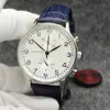 Nieuw horloge chronograaf sport batterijvermogen beperkt horloge zilveren wijzerplaat kwarts professioneel polshorloge vouwsluiting herenhorloges bruin leer