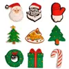 dessin animé mignon joyeux noël chaussures décoration accessoires sabot croc chaussures charmes pvc shoecharms boucle en gros