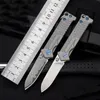 1Pcs High End Folding Knife Damascus / D2 Steel Blade TC4 Titanium Alloy Handle EDC Pocket Knives With Nylon Bag