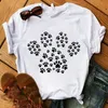 Vrouwen grafische poten grappige kleding jaren 90 dames gloeiende kleding Lady Tees tops vrouwelijk T-shirt hond poot lichtgevende Womens T-shirt tops 220705