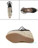 2022 nueva moda 16 CM Negro Oro Lentejuelas Súper tacón alto Plataforma Cuña Zapatos de diseñador de lujo de calidad superior