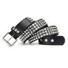 Belts Men Women Metal Button Adjustable Rivet Waistband Studded Belt PU Leather Square BeadsBelts