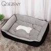 Bone Pet Bed Warm Products för små medelstora stora hundar mjuka hundar tvättbara hus katt valp bomull kennel mat lj200918