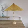 Vintage Pleated Umbrella Table Light Wiggle Lamp for Living Room/Bedroom AU US EU UK CN Plug Night Lighting with Led Bulb E27 H220423