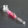 Colorful Liquid Filler Freezable Pyrex Thick Glass Pipes Dry Herb Tobacco Filter Bowl Wax Oil Rigs Multi-function Handmade Hand Smoking Cigarette Holder DHL Free