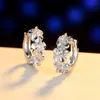 Pendientes de aro de cristal de ciruela romántica de plata 925 para mujer, diseñador de moda, accesorios de boda para fiesta, regalos de joyería