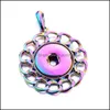 Pendant Necklaces Pendants Jewelry Electroplating Styles Snap Button Necklace 18Mm Ginger Snaps Buttons Hollow Out Charms Dhuye