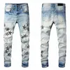 Men Womens Designers Jeans Distressed Ripped Biker Slim Straight Denim For Men Print Fashion Mans Skinny Pants