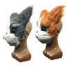 Sevimli Kedi Maskesi Cadılar Bayramı Yenilik Kostüm Partisi Tam Baş Maskesi 3D Gerçekçi Hayvan Kedi Baş Maskesi Cosplay Props 220725