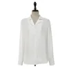 Chemises blanches/bleues unies Blouses pour femmes pour dames de bureau printemps manches longues col rabattu Blusas Mujer 210702