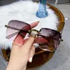 Classic Vintage Square Sunglasses Woman Gradient Mirror Frameless Sun Glasses Female Retro Fashion Rimless 220620