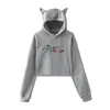 Sweats à capuche pour femmes Sweats Kpop Stray Kids Cropped EST Cat Cat Oreau hiver