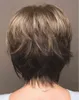 Синтетические парики для волос косплей Причудливые w Синтетические женщины смешанные светло -коричневые короткие парики натуральные волосы теплостойкий парик для 220225