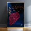 Målningar arabiska kalligrafikonst affisch och tryckt duk målning islamisk sufism virvlande dervish bild muslimsk dansflicka religi294j